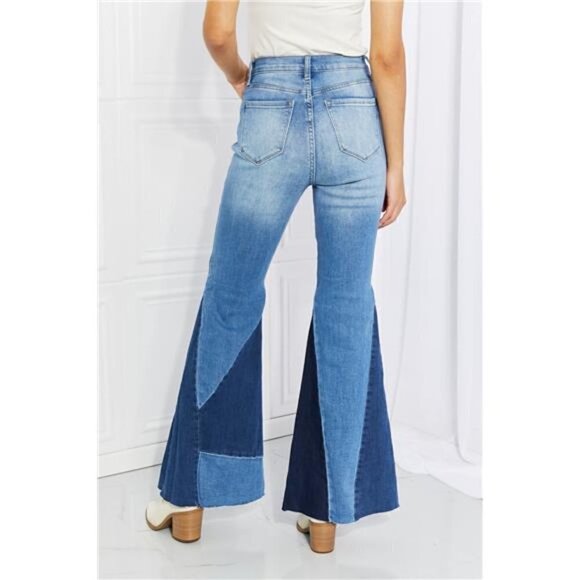 Sienna Color Block Flare Jeans - Size 1X - Picture 5 of 13